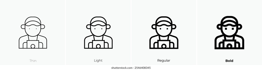 tourist icon. Thin, Light Regular And Bold style design isolated on white background