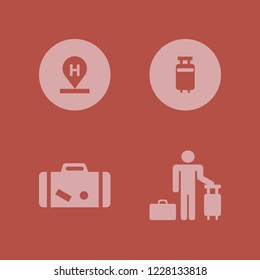 tourist icon. tourist vector icons set guest, travelling luggage, hotel location and suitcase