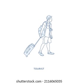  icono turístico en vector. Ilustración