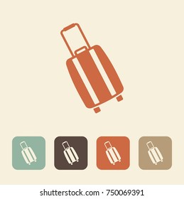 Tourist icon. Vector image of a suitcase