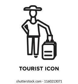 Tourist icon vector isolated on white background, Tourist transparent sign , linear symbol and stroke design elements in outline style