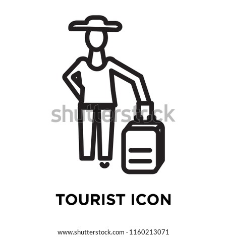 Tourist icon vector isolated on white background, Tourist transparent sign , linear symbol and stroke design elements in outline style