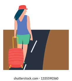Tourist illustration in flat vector 