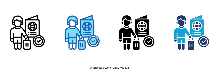Tourist Information icon Multi Style Vector Illustration