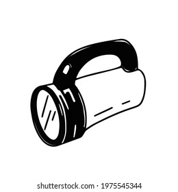 Tourist Lantern. Camping equipment. Vector illustration on an isolated background. Hand-drawn doodle drawing for tourist background, decor, stickers.