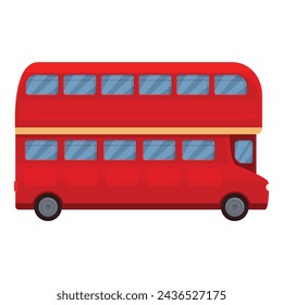 Tourist london bus icon cartoon vector. City deck truck. Door tourism side