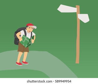 tourist look for guide direction