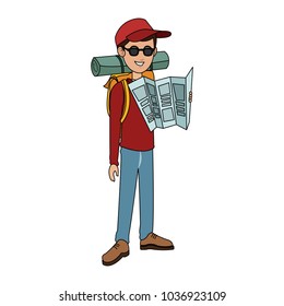 Tourist man cartoon