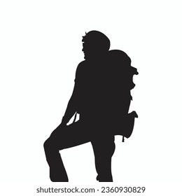 Tourist Man Silhouette Vector Art
