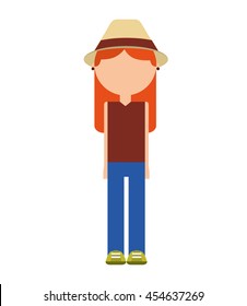 tourist man traveler icon graphic isolated vector