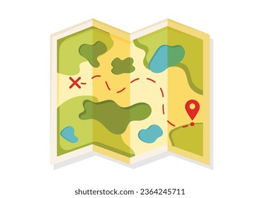 Tourist map of the area for navigation orientation vector illustration