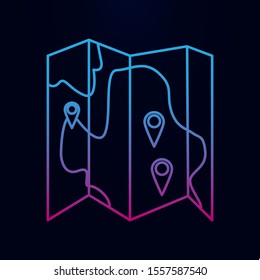 Tourist map nolan icon. Simple thin line, outline vector of camping icons for ui and ux, website or mobile application
