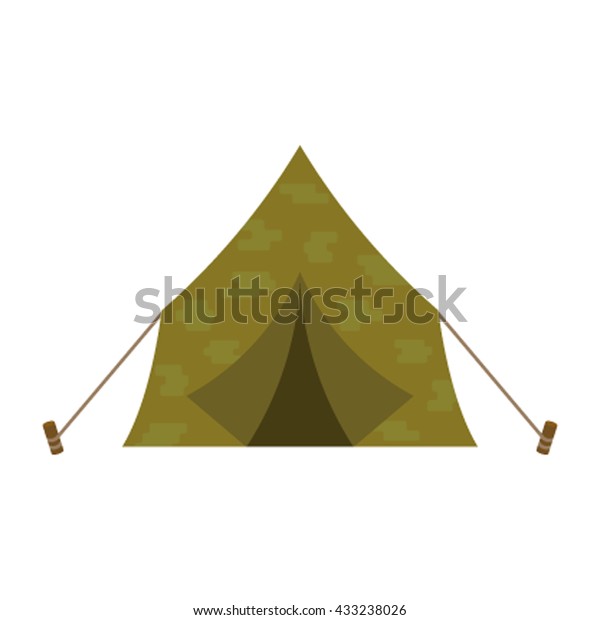 Tourist Military Tent Flat Style Icon Stock Vector (royalty Free) 433238026