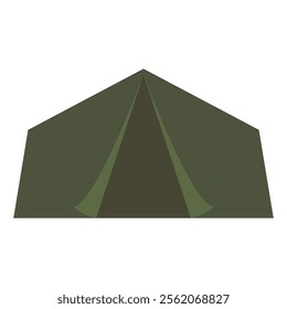 tourist or military tent icon isolated on white background, flat vector illustration