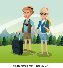 Tourist in the mountains