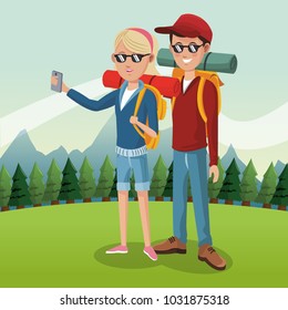 Tourist in the mountains