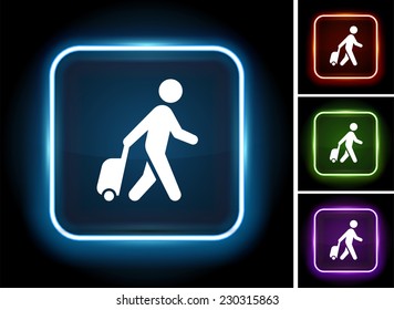 Tourist on Glow Square Button