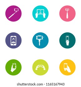 Tourist photo icons set. Flat set of 9 tourist photo vector icons for web isolated on white background