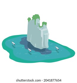 Tourist place Illustration vector isolated