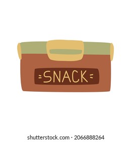 Tourist Plastic Container For Snack And Food Sketch. Hiking Item. Vector Illustration