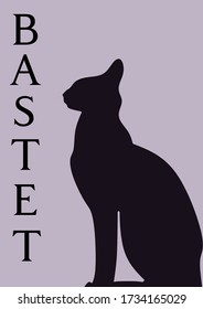 Tourist posters of Egypt. Cat silhouette vector