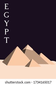 Afiches turísticos de Egipto. Vector piramidal.