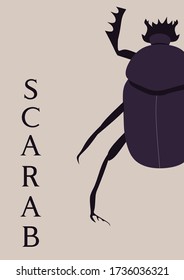 Tourist posters of Egypt. Scarab beetle vector.