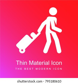 Tourist red and pink gradient material white icon minimal design