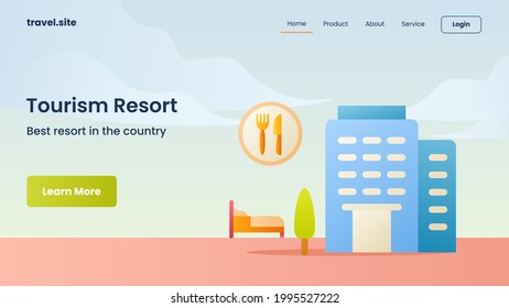 tourist resort campaign for web website home homepage landing page template