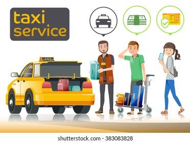 The tourist running Taxi to airport baggage handlers was produced.