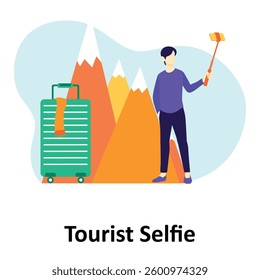 Tourist Selfie Vector illustration which can easily modify or edit

