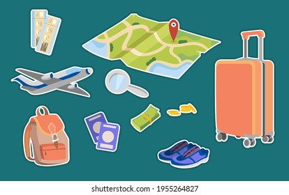 Tourist Set Vector Illustration Different Touris Stock Vector (Royalty