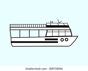 Tourist ship boat water retro cruise travel transport