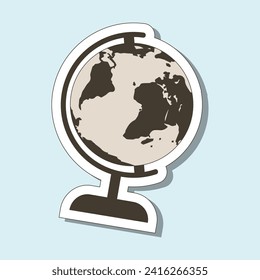 Tourist sticker with globe on a blue background