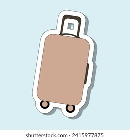 Tourist sticker with suitcase on a blue background