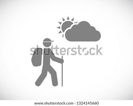 tourist with sun - concept icon