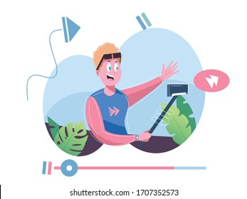 Tourist take a Video, Content Creator