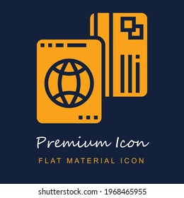 Tourist Tax premium material ui ux isolated vector icon in navy blue and orange colors svg