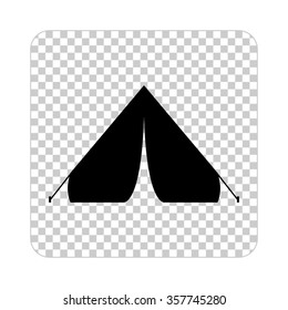 Tourist tent  - black vector icon