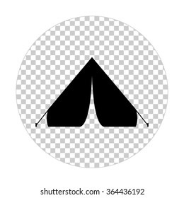 Tourist tent  - black vector icon