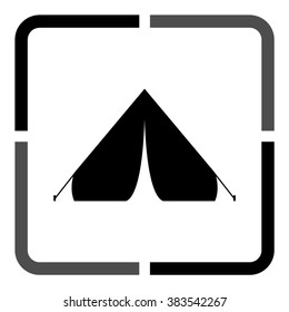 Tourist tent  - black vector icon