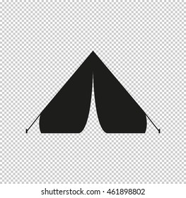Tourist tent -  black vector icon