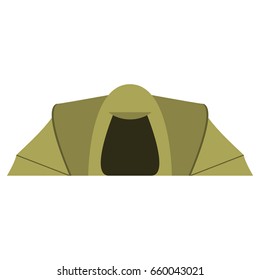 Tourist tent cartoon in flat style a vector.Hiking equipment for camping tent and outdoor recreation.Icon for the website.Summer rest tent.Leisure activity.