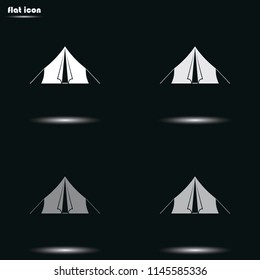 Tourist tent flat grayscale vector icon.