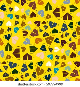 Tourist tent flat icon seamless pattern background for textile or travel design