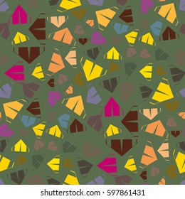 Tourist tent flat icon seamless pattern background for textile or travel design