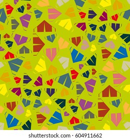 Tourist tent flat icon seamless pattern background for textile or travel design