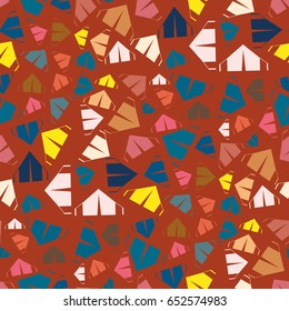 Tourist tent flat icon seamless pattern background for textile or travel design