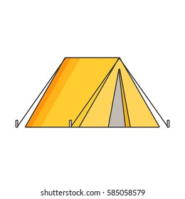 Tourist tent flat vector