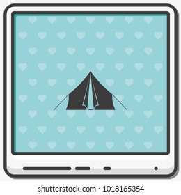 Tourist tent flat vector icon.